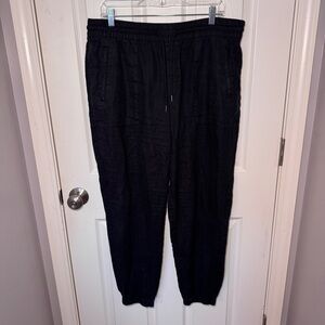Athleta Black Linen Jogger